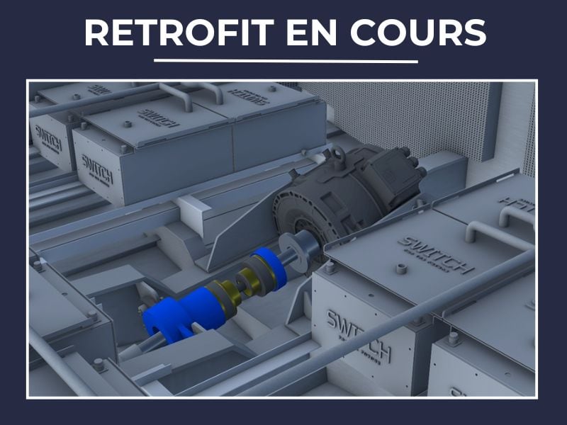 Illustration du projet rétrofit en cours sur un bateau à passagers fluvial